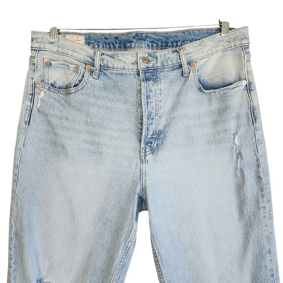 Gap Womens High Rise Cheeky Straight Jeans Plus Size 18 Light Wash Distressed - Picture 3 of 13